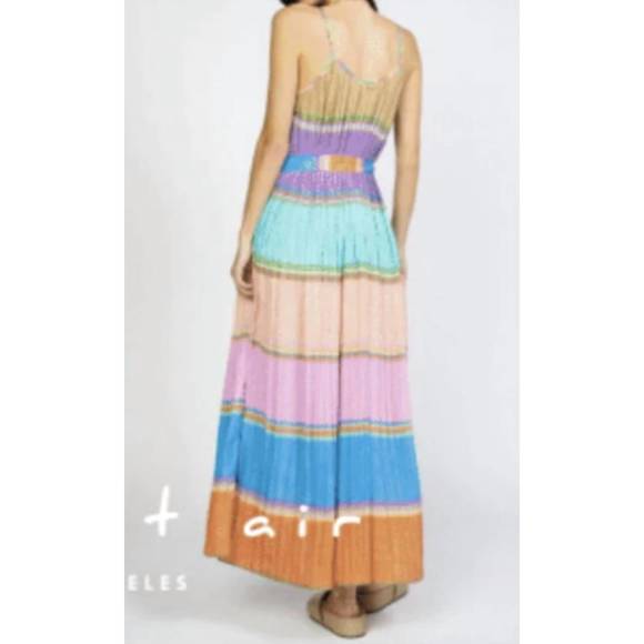 NEW CURRENT AIR color blocking pleated cami midi dress in multi - Picture 2 of 3